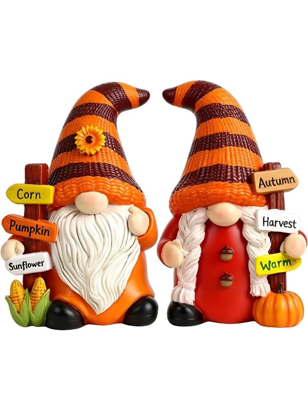 Thanksgiving Gnome Decorations for Home 2 PCS Autumn Collectible Figurines